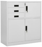 világosszürke acél irodai szekrény 90 x 40 x 102 cm