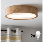 Brilagi - LED mennyezeti lámpa CARVALHO 2xE27/60W/230V tölgy Ø37,5 cm