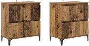 vidaXL Oldalszekrények 2 pcs Öreg fa 60 x 35 x 70 cm Faanyag