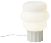 Japandi asztali lámpa bézs színben, opálüveggel, 18 cm - Miele