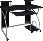 vidaXL fekete szerelt fa számítógépasztal 110 x 52 x 88,5 cm