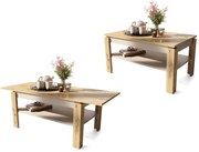 Mazzoni ASTI-R Artisan Tölgy/Bézs (Pezsgő) - MODERN DOHÁNYZÓASZTAL BŐVÍTHETŐ ASZTALLAPPAL