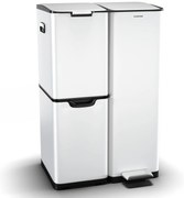 Klarstein Tiyo 3 az 1-ben hulladékgyűjtő 60 l, 30 l + 17 l + 13 l, hulladékválogatás, csendes záródás, rozsdamentes acél fedél