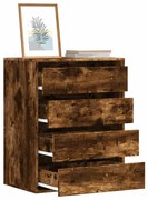 antik fa színű szerelt fa fiókos sarokszekrény 60 x 41 x 76 cm