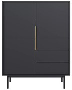 VIVALA 3D3S komód, fekete