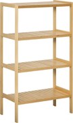 HOMCOM 4-szintes bambusz polc - Iroda, tárolás, könyvespolc, konyhapolc, fürdőszoba polc, nappali, hálószoba - Természetes bambusz 62 x 33 x 112 cm |