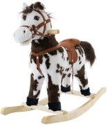 Euro Baby Hintaló hangokkal és mozgások - barna/fehér