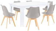 Lola 6+1 étkező garnitúra szürke-fehér