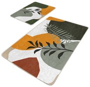 Zöld bársony fürdőszobai kilépő szett 2 db-os 60x100 cm Illustrated Autumn – Mila Home