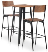 3-darabos barna és fekete színű acél bárszett