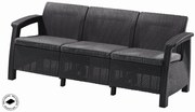 Keter Corfu love seat max kerti bútor, háromszemélyes kanapé, grafit