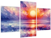 Kép - Színes művészi naplemente (90x60 cm)