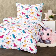 4Home Unicorns gyermek pamut ágyneműhuzat, 160 x 200 cm, 70 x 80 cm