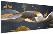 Kép - Grafika szarvassal (120x50 cm)