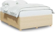 vidaXL krémszínű szövet ágykeret matrac nélkül 140 x 190 cm