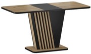 Nevio bővíthető étkezőasztal tölgy/fekete 125-170 cm
