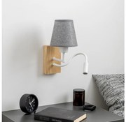 Brilagi - LED Fali lámpa NUBILA WOOD 1xE27/25W/230V + LED/3W tölgy/szürke