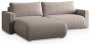 Bézs színű kinyitható sarokkanapé TAFIRA, kétoldalas