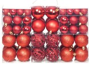 100 darabos piros karácsonyi gömb készlet 3/4/6 cm