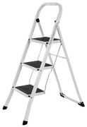 Háztartási létra 3 lépcsőfokkal, fehér