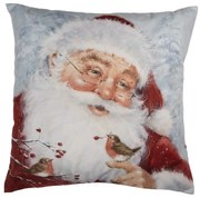 Karácsonyi párnahuzat 45x45 cm mikulás madarakkal