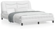 fehér műbőr ágykeret matrac nélkül Hvar 160x200 cm