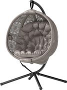 Outsunny Függő Tojás Szék, Függő Hinta, Ülőpárnás Függő Szék, Összecsukható Ülésszekrény, Beltéri és Kültéri Használatra, 120 kg-ig Támogatva, Poliész