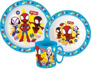 Pókember Spidey étkészlet, micro műanyag szett bögrével 350 ml
