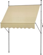 Outsunny Kihúzható Mánul Árnyékoló 2x1,2 m Kültéri Terasz Roll-Up Napellenző Magasságállító Karral 210-300 cm Fúrás Nélkül UV30+ Védelmmel Erkélyre Ke