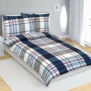 Bellatex Pamut ágynemét Kockás kék, szürke, 140 x 200 cm, 70 x 90 cm