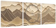 Kép - 3D hegyvonalak (órával) (90x30 cm)