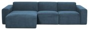 Kék kordbársony sarokkanapé (bal oldali) Sting – Scandic