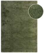 Sötétzöld szintetikus szőrme szőnyeg 120x170 cm Faroe Wool Look Fur – Flair Rugs