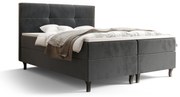 Franciaágy  Boxspring 140 cm Lumba (sötétszürke) (matraccal és tárolóhellyel). Akció -17%. 1046670