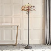 Endon DRAGONFLY BEIGE 70940 Tiffany Állólámpa 2x60W/E27 IP20