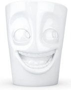 Fehér 'vigyorgó' porceláncsésze füllel, 350 ml - 58products