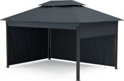 Blumfeldt Grandezza Cortina kerti pavilon 3x4 m, időjárásálló, porfestett, oldalsó redőnyök