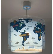 Dalber 40672 - WORLD gyerekszoba csillár 1xE27/15W/230V kék