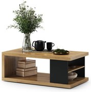 Mazzoni LANA S-110 dohányzóasztal Artisan Tölgy / Fekete - DOHÁNYZÓASZTAL POLCCAL