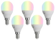 5 darabos intelligens E14 dimmelhető LED izzókészlet G45 Opál 4,9W 470 lm 2700-6500K