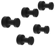 Aqualine - KÉSZLET 5x Fali kampó SAMBA matt fekete