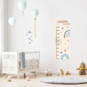 PIPPER. Textil falmatrica "Gyermek magasságmérő névvel  - Szivárvány 2"