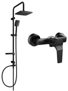 Mexen Sven fali zuhanykészlet esőztető fejjel és Caro zuhanycsappal, fekete - 746640262-70