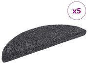 5 db öntapadós lépcsőszőnyeg 56 x 17 x 3 cm sötétszürke félkör alakú