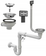 Gamma Gamma, 1-kamrás kézi szifon gránit mosogatóhoz négyzetes túlfolyóval, króm, GMA-1M11ZCH