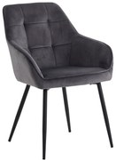 Szürke kárpitozott karfás étkezőfotel szett 2 db-os Nolan Square – Unique Furniture