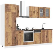 8 darabos konyhaszekrény készlet régi fából készült műfa