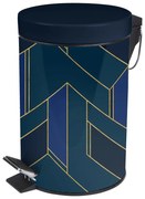 Sötétkék fém pedálos szemetes 3 l Achille – douceur d'intérieur