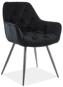 Cherry Velvet étkezőszék, fekete