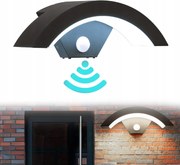 LED-es kültéri homlokzati fali lámpa mozgásérzékelővel fehér hideg 18W IP65